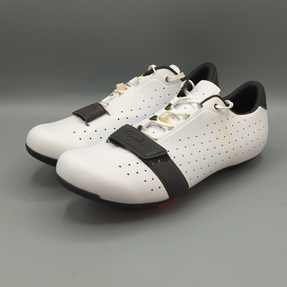 Rapha Classic Lace Road Shoe Size US 8.5 EU 41.5 White /Black Carbon Sole
